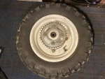 Honda EZ90 Cub Rear Wheel Rim Sprocket Tire Dunlop K960 130/90-10. Fixed Price $245.99.