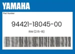 Yamaha Genuine Rim (2.15-18) 94421-18045-00. Fixed Price $356.28.