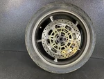 2006-2016 Triumph Daytona 675 Spoked Front Wheel Rim & Tire 3.5" X 17" Disc. Fixed Price $195.00.