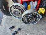 1983 Honda V45 Magna Rims FRONT110/90-18, Rear 140/90-16. Fixed Price $140.00.