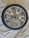 21" Coastal Moto Largo 3D Chrome Front Wheel With Tire, Tpms, And Bearings. Fixed Price $600.00.
