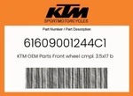 Ktm Genuine Front Wheel Cmpl. 3.5X17 Black - 61609001244C1. Fixed Price $490.87.