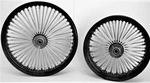 21X3.5 16X3.5 Black Fat Spoke F/r Wheel Set Harley Flt Touring Baggers 2000-07. Fixed Price $1119.00.