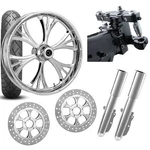 Rc 26 Majestic Chrome Wheel Tire Neck Rake Front End Package Harley Dual Disc. Fixed Price $5199.95.