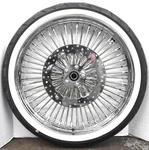Dna 52 Chrome Fat Daddy Spoke 21" 16" Wheels Set Metz Harley Flh Package 02-07. Fixed Price $2365.50.