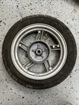 2008 Yamaha Vino 50 Scooter Rearwheel Rim With Tire. Fixed Price $89.99.