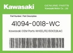 Kawasaki Genuine WHEEL,FR,1.60X21,BLACK 41094-0018-WC. Fixed Price $863.74.