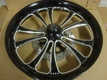Custom Harley Bagger Black Billet Front Wheel 23 X 3.75 W/ Rotor Big Dog. Fixed Price $1499.99.