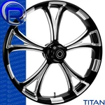 Rotation Titan Darkside Custom Motorcycle Wheel Harley Touring Baggers 21". Fixed Price $1377.50.