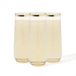Pop Gold Rim 9OZ Flute Set Of 12 Premium Quality Unbreakable & Crystal Clear. Fixed Price $20.52.