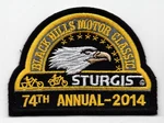 Harley Davidson Sturgis 74TH Black Hills Motor Classic Patch 2014 Vtg 4"X3". Fixed Price $7.99.