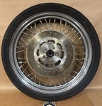 Harley-davidson 19" Chrome Spoke Front Wheel. 43312-84B, Dunlop D401F, Rotor. Fixed Price $140.00.