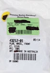 Genuine Harley-davidson Plug, Wheel, Front Part Number 43212-01. Fixed Price $39.99.