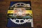 1980 Yamaha YZ125 Sunstar "works" Rear Sprocket And Chain Set, Jt, Did. Nos. Fixed Price $40.00.