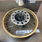 Yamaha YZ250 Rear Wheel 18IN Rim Cracked 1985. Fixed Price $50.00.