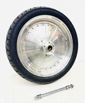 American Made 18X4.25 Solid Rear Wheel W/ 150/70-18 Metzeler For Custom Harley. Fixed Price $950.00.