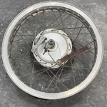 Hodaka Combat Wombat Rear 18 Wheel Assembly Aluminum Early Mud Catcher Takasago. Fixed Price $250.00.