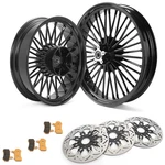 21X3.5 18X5.5 Fat Spoke Wheels Rotors Pads Electra Glide Ultra Classic Flhtcu. Fixed Price $837.92.