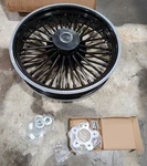 18" Fat Spoke Front Wheel Rim Dual Disc For Harley Touring Road King Glide Used. Fixed Price $229.99.