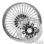 18X3.5 Chrome Fat Spoke Rear Wheel Rim Rotor For Harley Softail Flstf Flstc Fxst. Fixed Price $439.59.