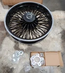 18" Fat Spoke Front Wheel Rim Dual Disc For Harley Touring Road King Glide Used. Fixed Price $229.99.