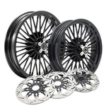 18X3.5 16X3.5 Fat Spoke Wheels Rotors For Harley Electra Glide Classic 00-07. Fixed Price $837.49.