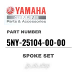Yamaha Genuine Oem Parts Spoke Set 5NY-25104-00-00 For YZ125. Fixed Price $142.60.