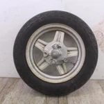 1980 Yamaha LC50 Front Wheel Assembly W/ Brake Plate. Fixed Price $89.00.