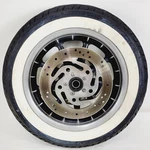 02-08 Harley Touring Black 9 Spoke Wagon 16X3" Front Wheel Tire And Rotors. Fixed Price $225.62.