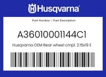 Husqvarna Genuine Rear Wheel Cmpl. 2.15X19 Excel - A36010001144C1. Fixed Price $533.88.