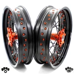 Kke 17'' Supermoto Wheels Rim Fit Ktm Excf 125-520CC 2000-2002 Orange. Fixed Price $759.00.