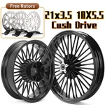 21 & 18 Fat Spoke Wheels Set Rotors For Harley Touring Street Electra Road Glide. Fixed Price $915.79.