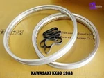 Kawasaki KX80 1983 Front & Rear Aluminium Silver Wheel Rim Set *BI5385*. Fixed Price $173.85.