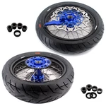 Kke 17" Supermoto Tires Wheel Fit Husqvarna Fc Fe Tc Te 125-501CC 2014-2026 Blue. Fixed Price $1049.00.