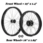 Tarazon 19/16 Front Rear Spoked Wheels Rims Hubs Set For Sur-ron Light Bee Lbx. Fixed Price $459.42.