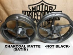 Oem Harley '09-23 Touring Charcoal Matte Aggressor Wheels 19" Front 18" Rear. Fixed Price $950.00.