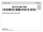Genuine Bmw Disk Wheel, Light-alloy, Bla 36-11-2-284-708 New. Fixed Price $1214.64.