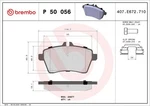 Brake Pad Set, Disc Brembo P50056 (1 - 4 Piece). Fixed Price $49.78.