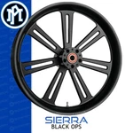 Performance Machine Sierra Black Ops Front Motorcycle Wheel Harley Touring Pm. Fixed Price $1567.45.