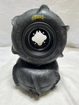 Dwt Black Rear Wheels & Sand Dune Star Paddle Tires 18" Mini Quad 4/110. Fixed Price $499.95.
