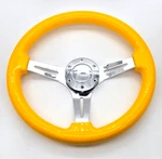 14" Billet Universal Polished Yellow Vinyl Steering Wheel Ford Chevy Muscle. Fixed Price $179.99.