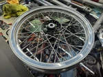 Harley Ironhead Sportster 18 Rear Wheel , Alloy Rim Chrspokes! Rebuilt!. Fixed Price $450.00.