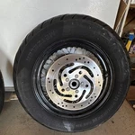 2017 Softail Slim Front And Rear Wheels With Rotors Metzler Tires. Fixed Price $900.00.