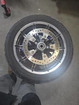 09-23 Harley Touring 17"X3" Impeller Front Mag Wheel W/ Tire & Rotors Nice. Fixed Price $200.00.