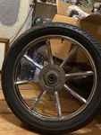 Vintage Harley Davidson Front Wheel And Rim. Fixed Price $220.00.