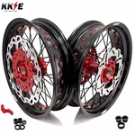 Kke 3.5/4.25* 17" Supermoto Wheels Rims For Honda XR650L 1993-2025 Disc Red Hubs. Fixed Price $989.00.