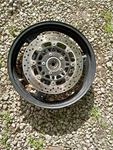 2002 Triumph Speed Four TT600 Front Wheel Rim 17" With Rotors. Fixed Price $120.00.