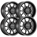 (set Of 4) Staggered-method Utv MR409 Bead Grip 15" 4X136 Black Wheels Rims. Fixed Price $982.00.