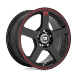 Motegi MR116 FS5 16X7 4X108/4X114.3 40MM Matte Black Red Racing Stripe Wheel. Fixed Price $176.92.