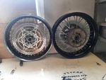 Suzuki DRZ400SM - 17" Supermoto Wheels Front Rear Complete Excel. Fixed Price $583.09.